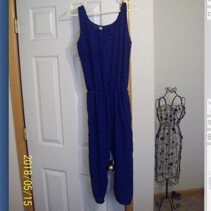 Jumpsuit, Tank, Ankle high, Royal Blue Small
